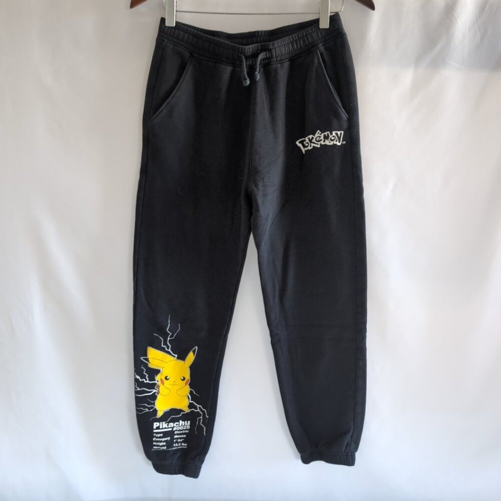 Abercombie & Fitch x Pokemon Youth Black Sweatpants Pikachu, Large (13-14)